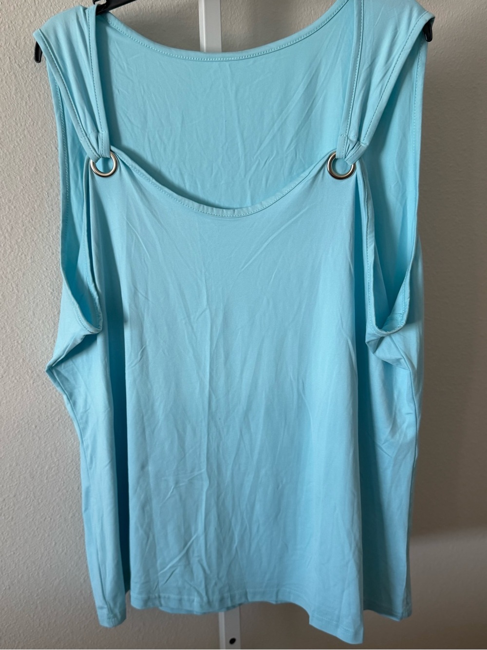 NWOT Light Blue Women's Tank Top with Ring Detail